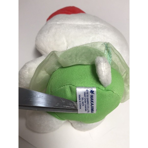 Hello Kitty Red Apple Worm Plush Green Tutu Nakajima 7” Kawaii Japan 2003 Rare - Picture 10 of 10